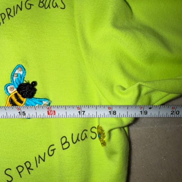 Berek by Takako Sakon “Spring Bugs” Novelty Cardigan Lime Green - Picture 5 of 7